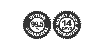 99.5% Uptime Guarantee, 14-days Money Back Guarantee
